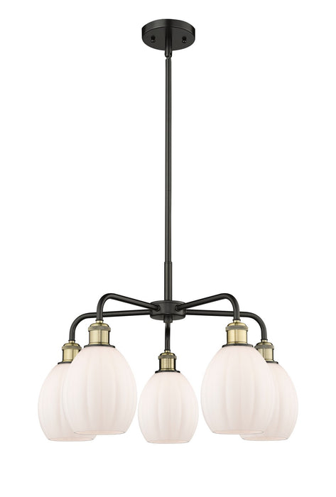 Innovations 516-5CR-BAB-G81 Five Light Chandelier, Black Antique Brass