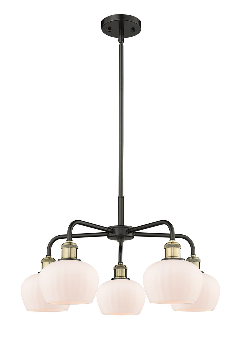 Innovations 516-5CR-BAB-G91 Five Light Chandelier, Black Antique Brass