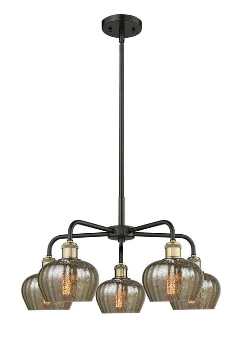 Innovations 516-5CR-BAB-G96 Five Light Chandelier, Black Antique Brass