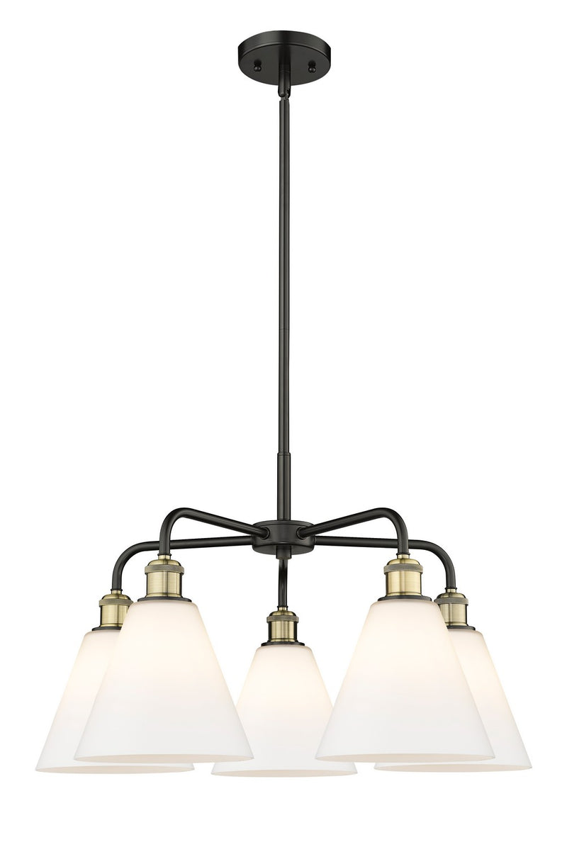 Innovations 516-5CR-BAB-GBC-81 Five Light Chandelier, Black Antique Brass