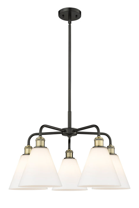 Innovations 516-5CR-BAB-GBC-81 Five Light Chandelier, Black Antique Brass