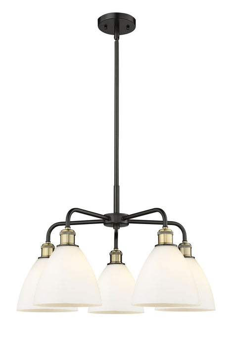 Innovations 516-5CR-BAB-GBD-751 Five Light Chandelier, Black Antique Brass