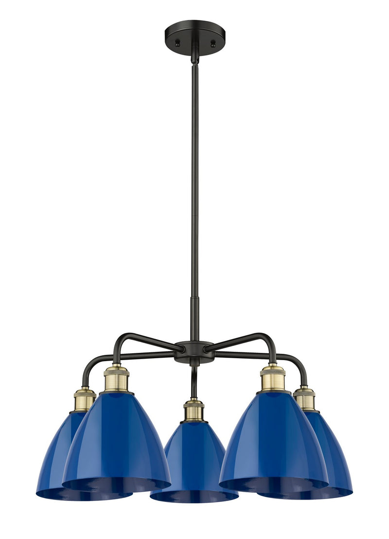 Innovations 516-5CR-BAB-MBD-75-BL Five Light Chandelier, Black Antique Brass
