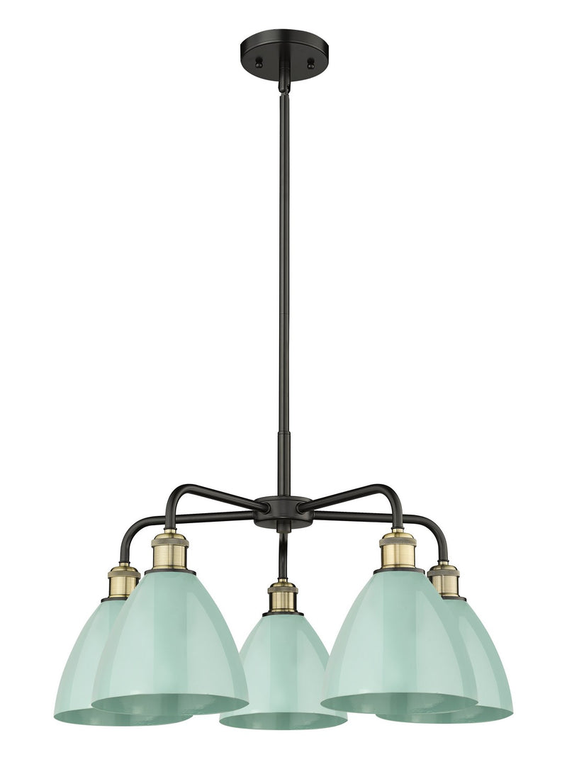 Innovations 516-5CR-BAB-MBD-75-SF Five Light Chandelier, Black Antique Brass