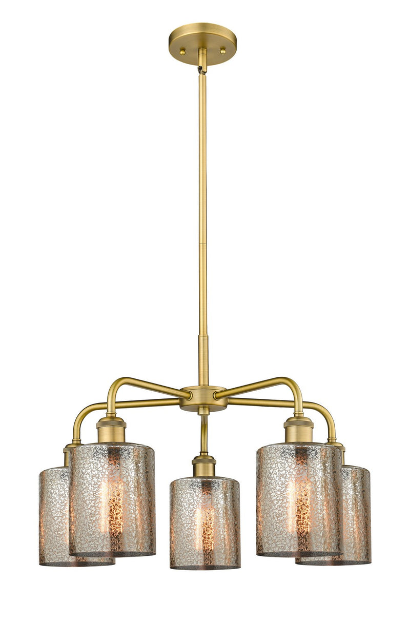 Innovations 516-5CR-BB-G116 Five Light Chandelier, Brushed Brass