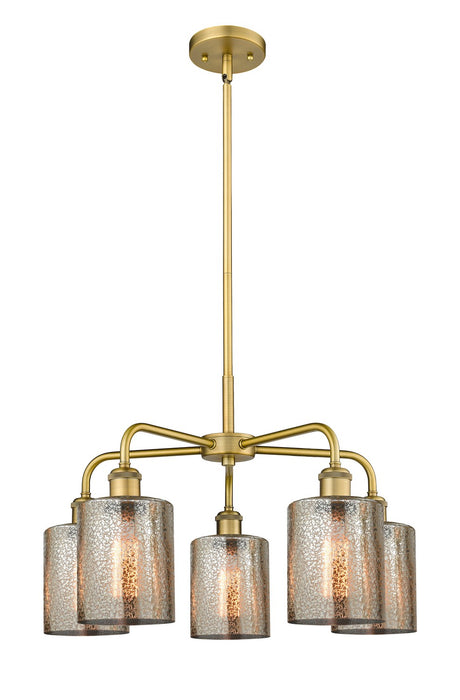 Innovations 516-5CR-BB-G116 Five Light Chandelier, Brushed Brass