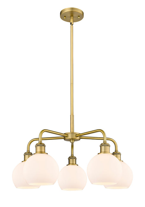 Innovations 516-5CR-BB-G121-6 Five Light Chandelier, Brushed Brass
