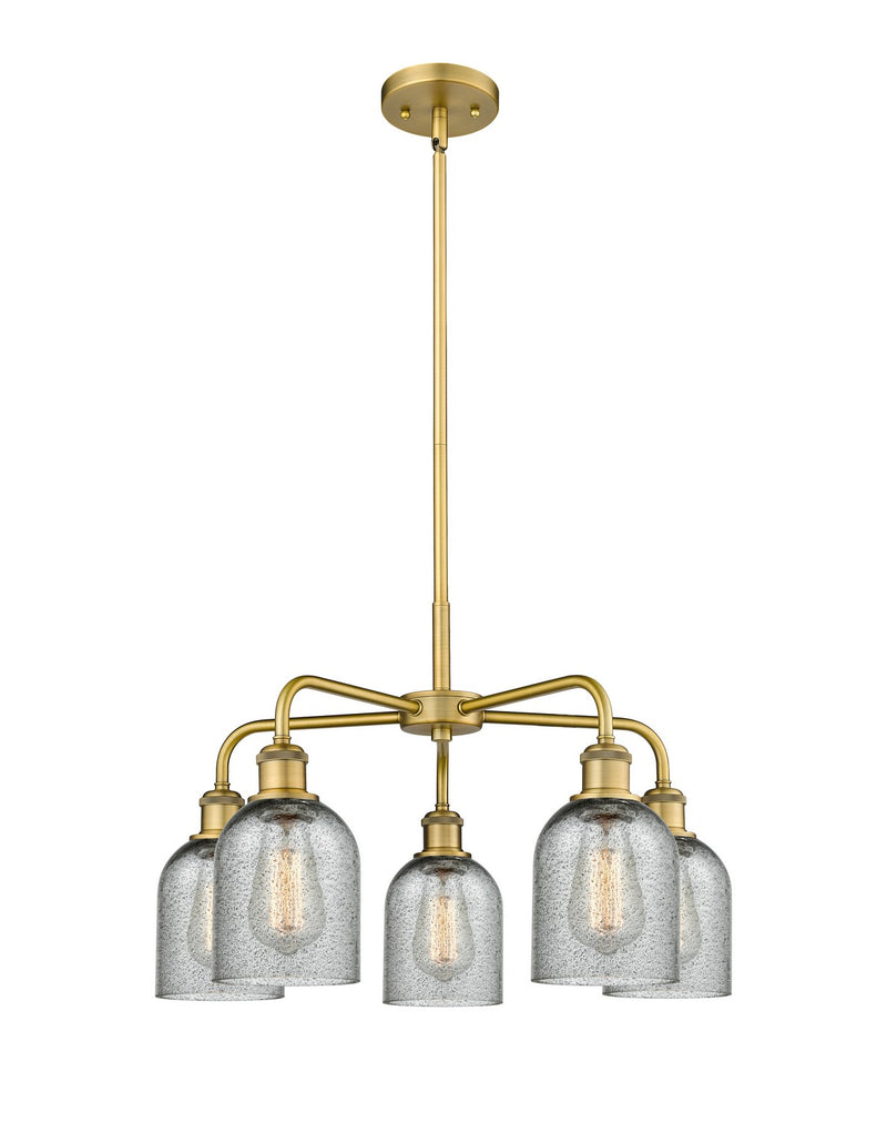 Innovations 516-5CR-BB-G257 Five Light Chandelier, Brushed Brass