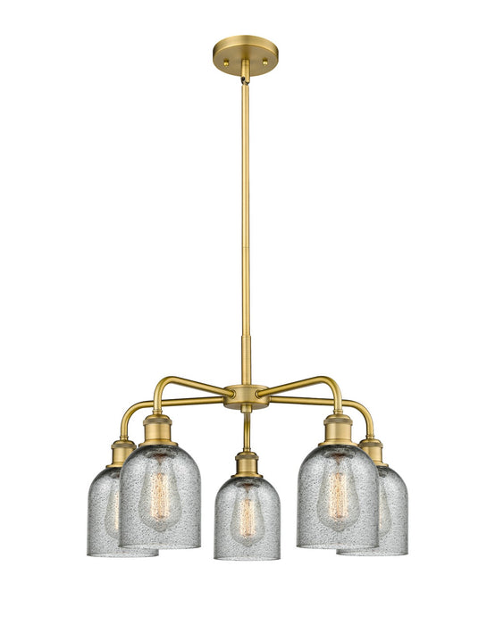 Innovations 516-5CR-BB-G257 Five Light Chandelier, Brushed Brass