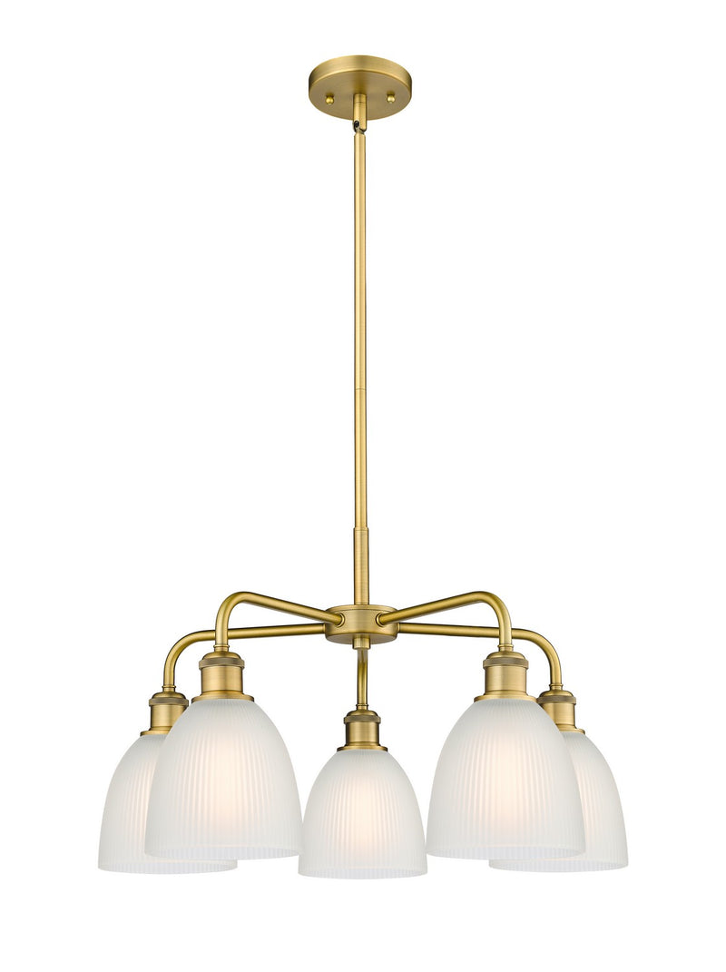 Innovations 516-5CR-BB-G381 Five Light Chandelier, Brushed Brass