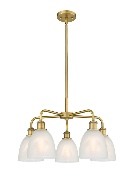 Innovations 516-5CR-BB-G381 Five Light Chandelier, Brushed Brass