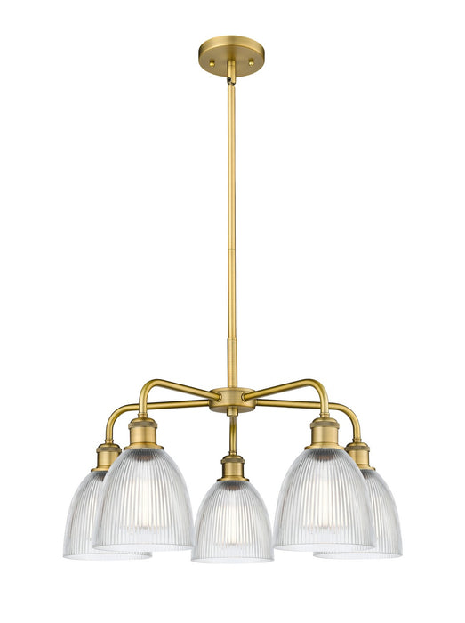 Innovations 516-5CR-BB-G382 Five Light Chandelier, Brushed Brass