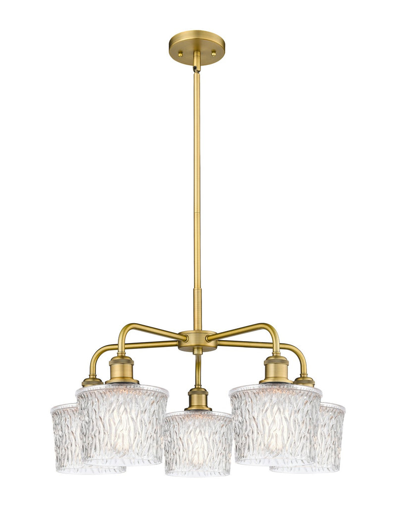 Innovations 516-5CR-BB-G402 Five Light Chandelier, Brushed Brass