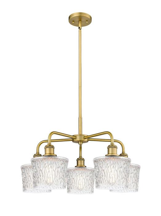 Innovations 516-5CR-BB-G402 Five Light Chandelier, Brushed Brass