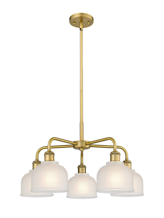 Innovations 516-5CR-BB-G411 Five Light Chandelier, Brushed Brass