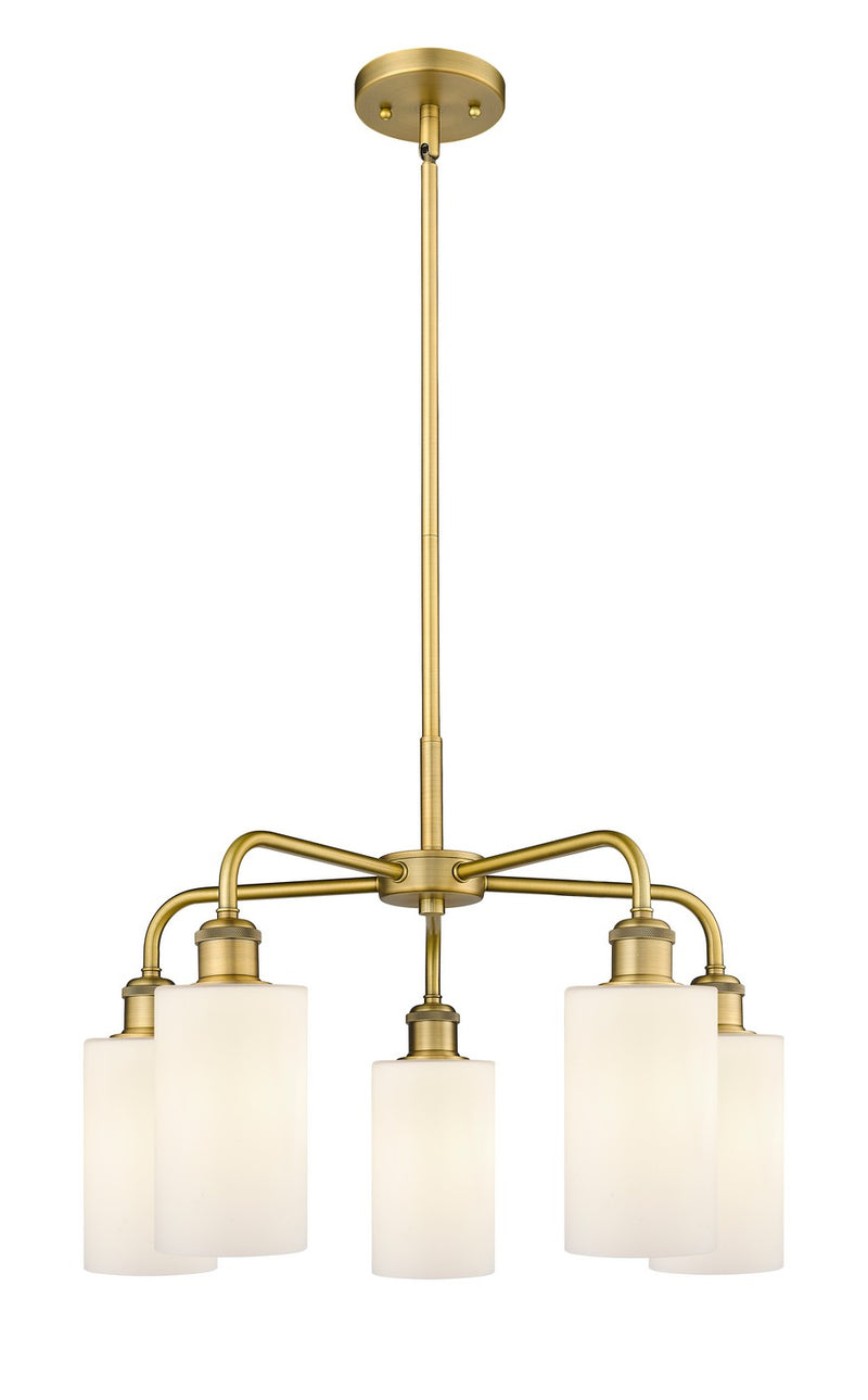Innovations 516-5CR-BB-G801 Five Light Chandelier, Brushed Brass