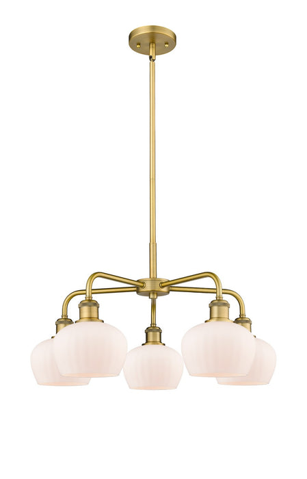Innovations 516-5CR-BB-G91 Five Light Chandelier, Brushed Brass