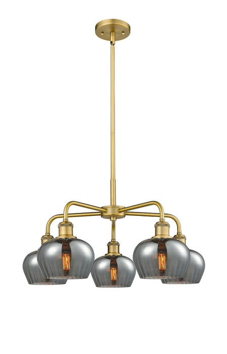 Innovations 516-5CR-BB-G93 Five Light Chandelier, Brushed Brass