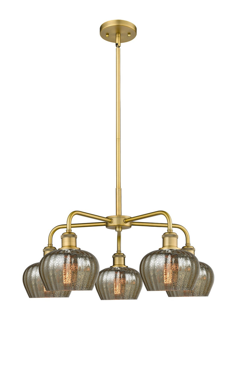 Innovations 516-5CR-BB-G96 Five Light Chandelier, Brushed Brass