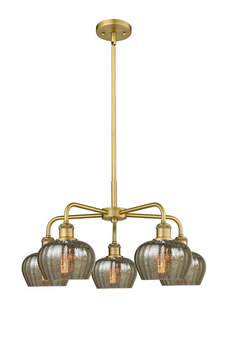 Innovations 516-5CR-BB-G96 Five Light Chandelier, Brushed Brass