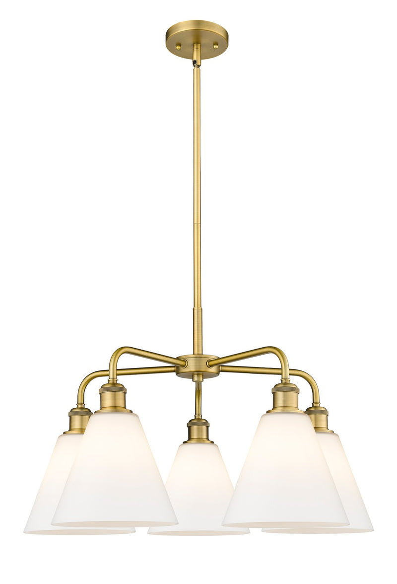 Innovations 516-5CR-BB-GBC-81 Five Light Chandelier, Brushed Brass
