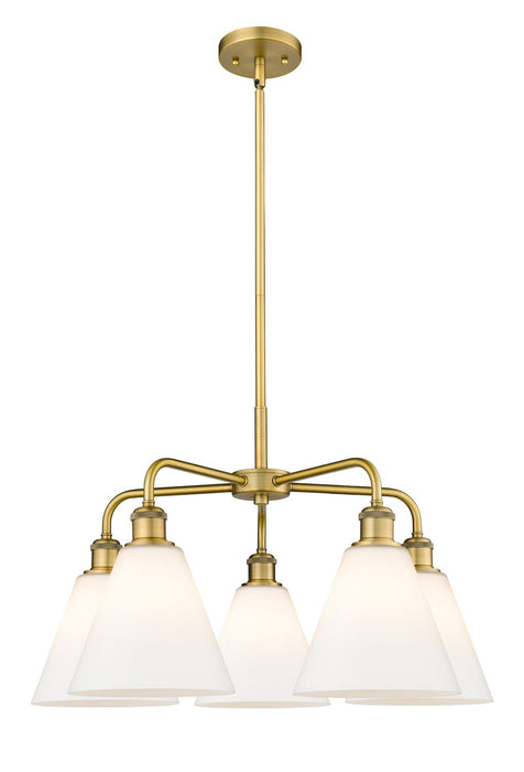 Innovations 516-5CR-BB-GBC-81 Five Light Chandelier, Brushed Brass