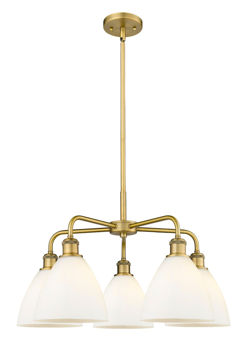 Innovations 516-5CR-BB-GBD-751 Five Light Chandelier, Brushed Brass