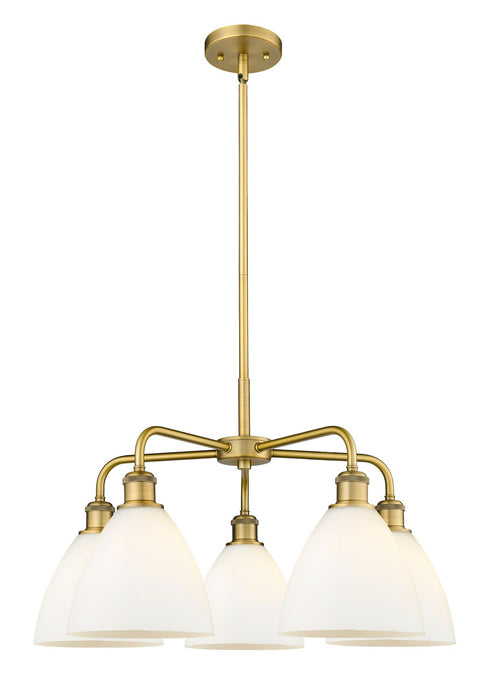 Innovations 516-5CR-BB-GBD-751 Five Light Chandelier, Brushed Brass