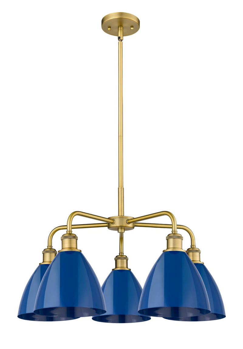 Innovations 516-5CR-BB-MBD-75-BL Five Light Chandelier, Brushed Brass