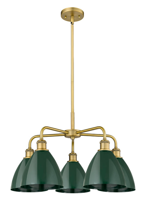 Innovations 516-5CR-BB-MBD-75-GR Five Light Chandelier, Brushed Brass
