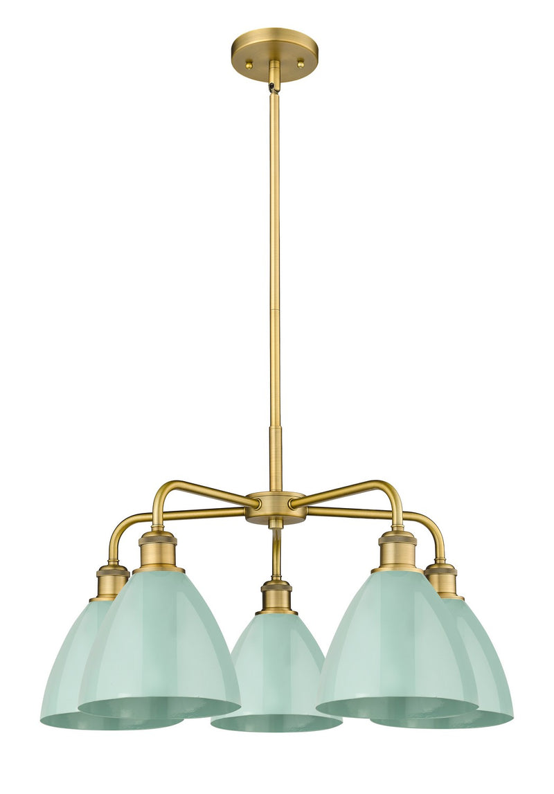 Innovations 516-5CR-BB-MBD-75-SF Five Light Chandelier, Brushed Brass
