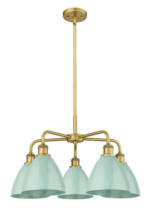 Innovations 516-5CR-BB-MBD-75-SF Five Light Chandelier, Brushed Brass