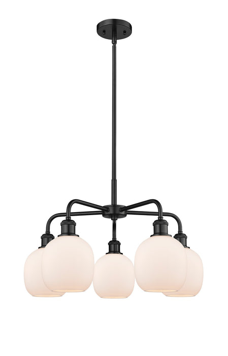 Innovations 516-5CR-BK-G101 Five Light Chandelier, Matte Black