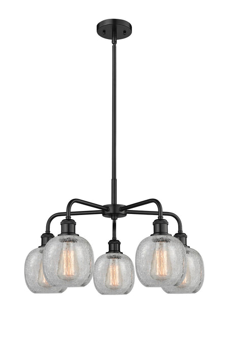 Innovations 516-5CR-BK-G105 Five Light Chandelier, Matte Black