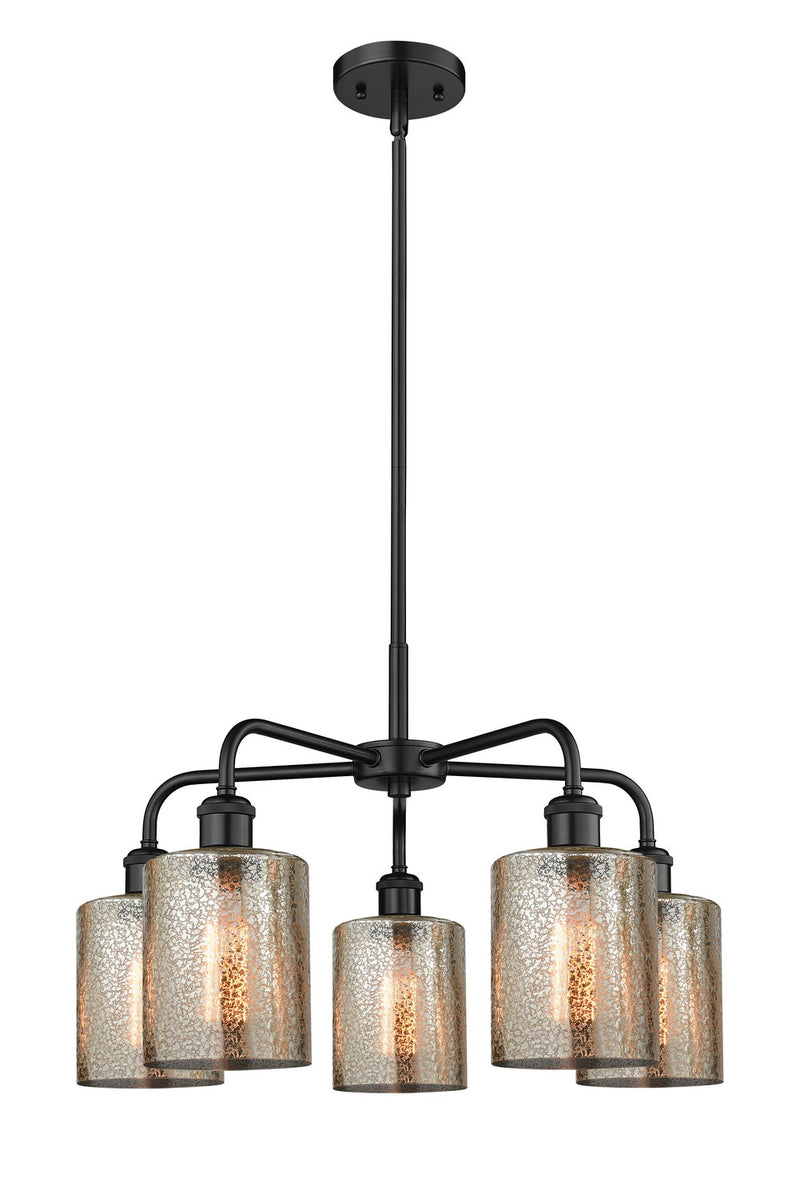 Innovations 516-5CR-BK-G116 Five Light Chandelier, Matte Black