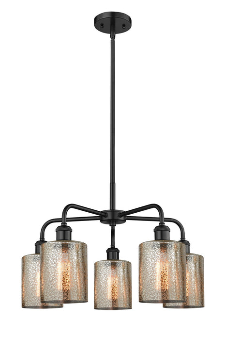 Innovations 516-5CR-BK-G116 Five Light Chandelier, Matte Black