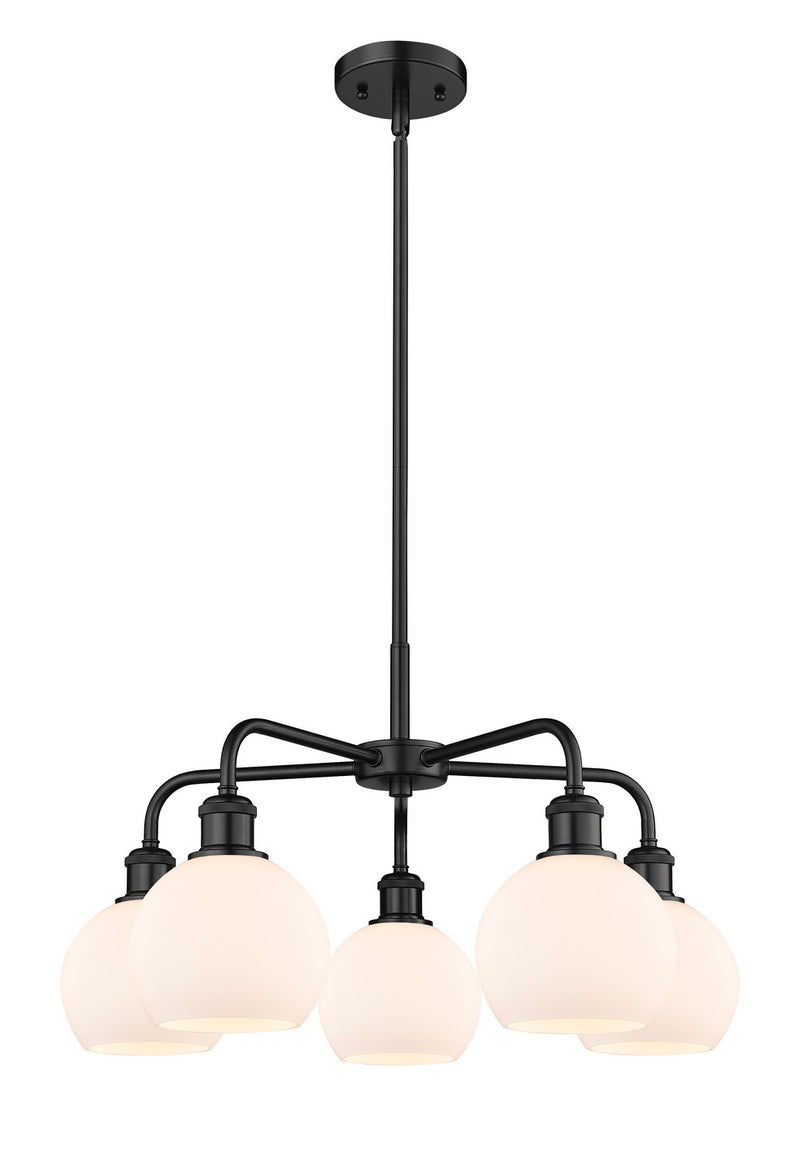 Innovations 516-5CR-BK-G121-6 Five Light Chandelier, Matte Black