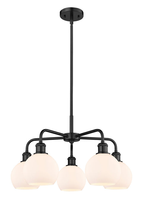 Innovations 516-5CR-BK-G121-6 Five Light Chandelier, Matte Black