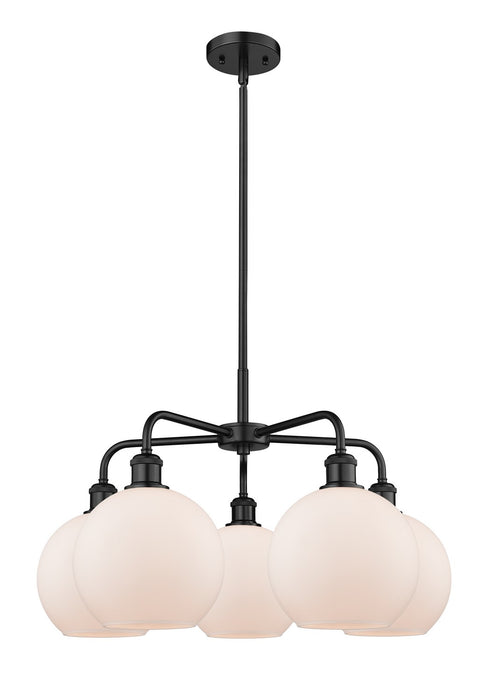 Innovations 516-5CR-BK-G121-8 Five Light Chandelier, Matte Black