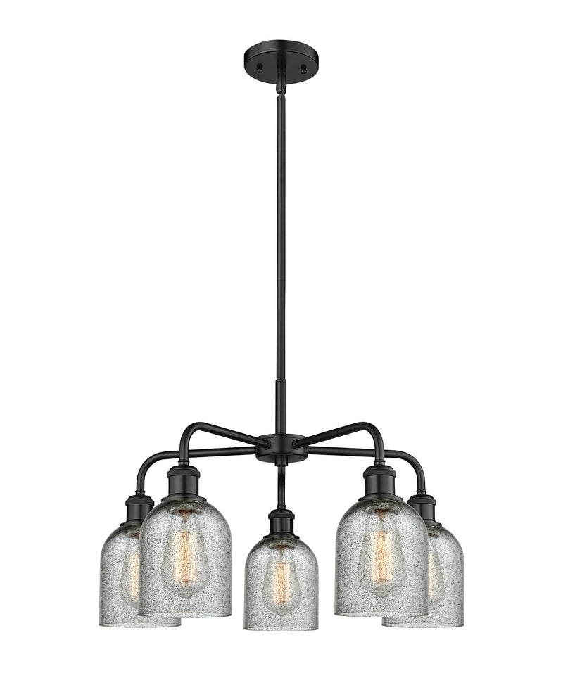 Innovations 516-5CR-BK-G257 Five Light Chandelier, Matte Black