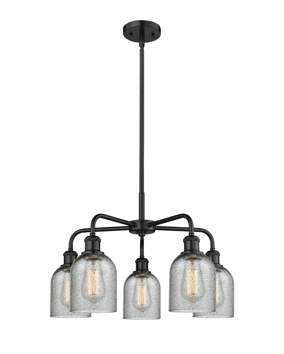 Innovations 516-5CR-BK-G257 Five Light Chandelier, Matte Black