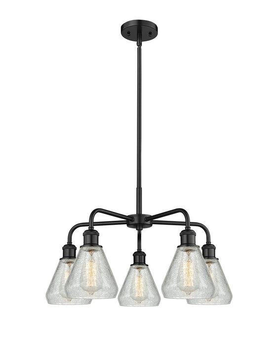 Innovations 516-5CR-BK-G275 Five Light Chandelier, Matte Black