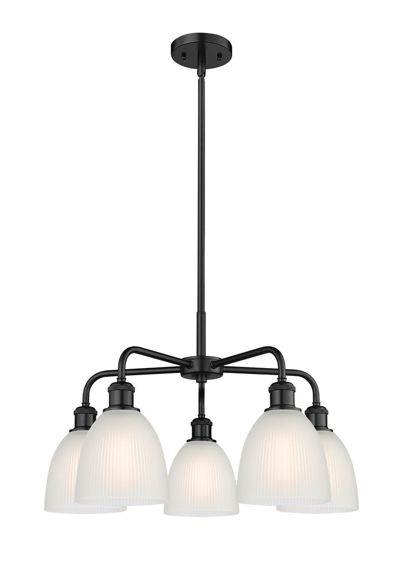 Innovations 516-5CR-BK-G381 Five Light Chandelier, Matte Black