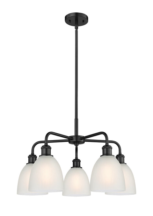Innovations 516-5CR-BK-G381 Five Light Chandelier, Matte Black