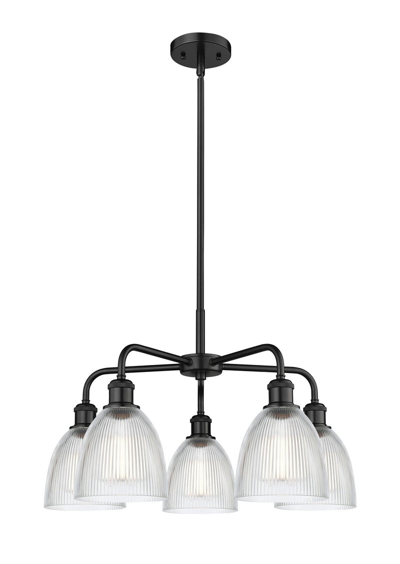 Innovations 516-5CR-BK-G382 Five Light Chandelier, Matte Black