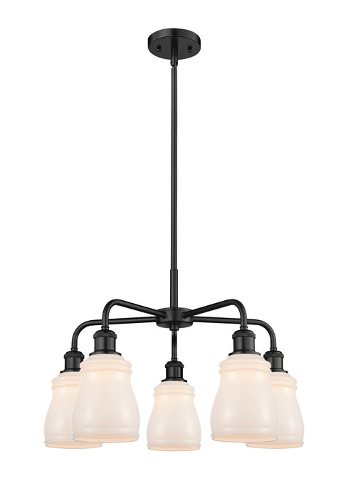 Innovations 516-5CR-BK-G391 Five Light Chandelier, Matte Black