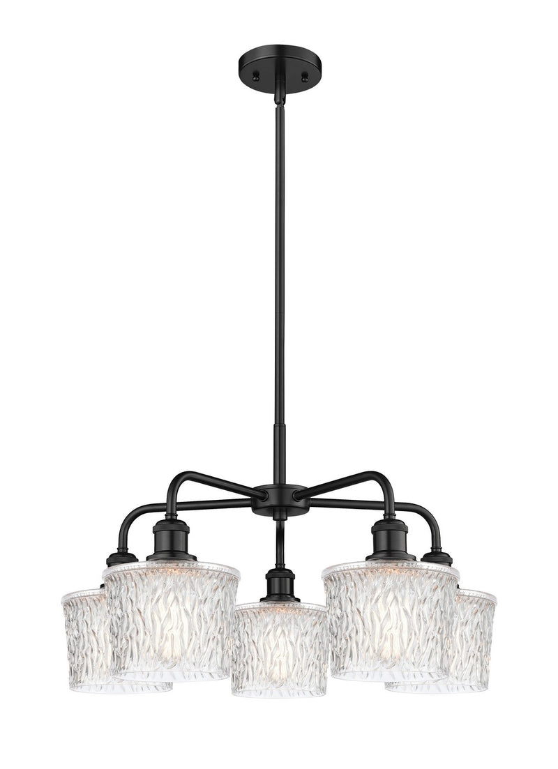 Innovations 516-5CR-BK-G402 Five Light Chandelier, Matte Black
