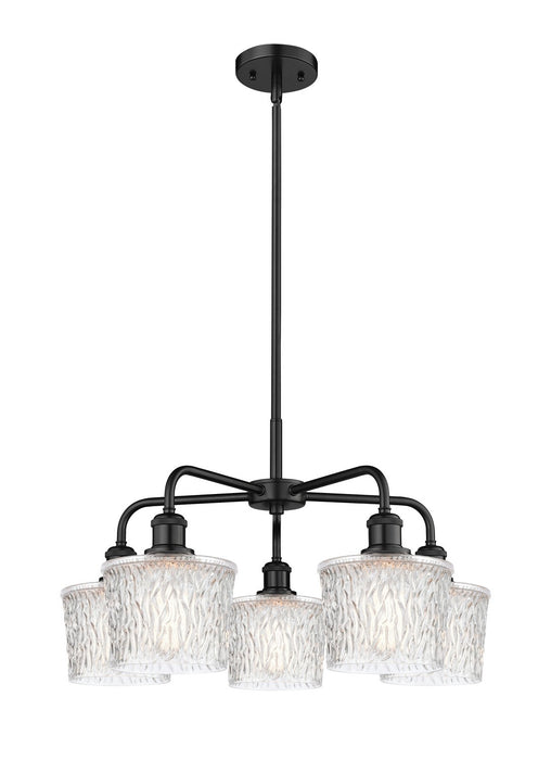 Innovations 516-5CR-BK-G402 Five Light Chandelier, Matte Black