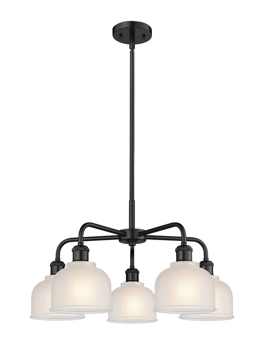 Innovations 516-5CR-BK-G411 Five Light Chandelier, Matte Black