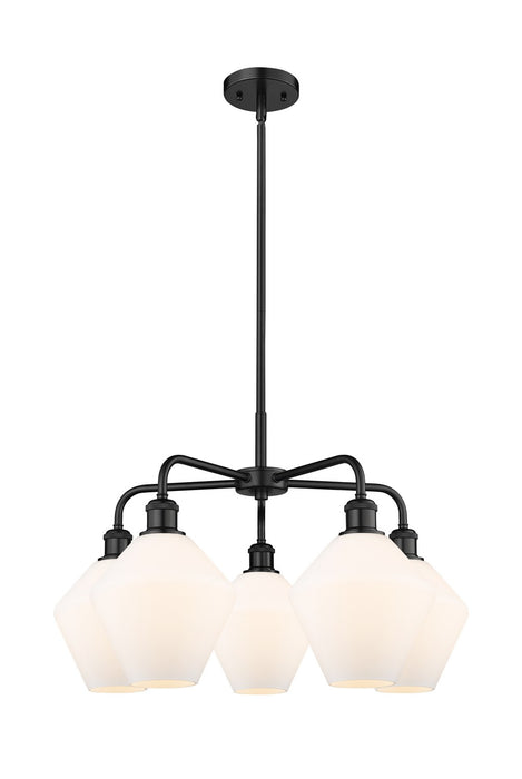 Innovations 516-5CR-BK-G651-8 Five Light Chandelier, Matte Black
